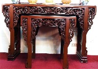 藏品(鏤空傳龍神桌組（鏤雕搏龍供案）)的圖片