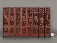 藏品(雕漆八仙屏風)的圖片