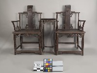 藏品(雞翅木四出頭書卷官帽椅組)的圖片