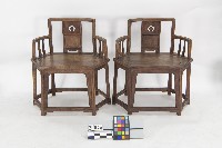 藏品(花梨木六方形扶手太師椅一對)的圖片