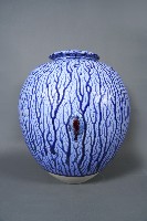 藏品(寶藍灰條紋釉罐 )的圖片