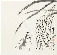藏品(螳螂與稻穗)的圖片