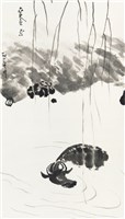 藏品(劉辰旦創作之《柳下水牛》)的圖片