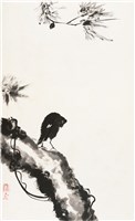藏品(劉辰旦創作之《松下孤鳥》)的圖片