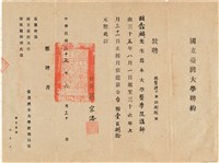 藏品(胡鑫麟之國立台灣大學聘約 國醫聘字第玖捌捌號)的圖片