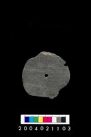 藏品(帶穿孔板岩片)的圖片