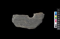 藏品(石環製作材料-中央帶啄孔打製圓板殘件)的圖片