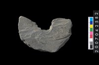 藏品(石環製作材料-中央帶啄孔打製圓板殘件)的圖片