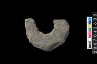 藏品(石環製作材料-中央帶啄孔打製圓板殘件)的圖片