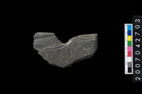 藏品(石環製作材料-中央帶小啄孔打製圓板殘件)的圖片