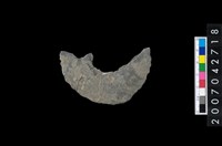 藏品(石環製作材料-中央帶啄孔打製圓板殘件)的圖片