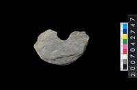 藏品(石環製作材料－中央帶小啄孔打製圓板殘件)的圖片