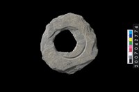 藏品(石環製作材料－中央帶啄孔與旋截痕打製圓板)的圖片