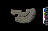 藏品(石環製作材料－中央帶啄孔與旋截痕打製圓板)的圖片