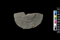 藏品(石環製作材料－中央帶旋截痕打製圓板)的圖片