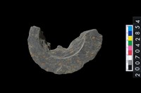 藏品(石環製作材料-中央帶啄孔與旋截痕打製圓板殘件)的圖片