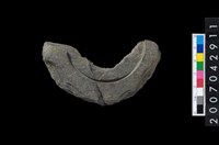 藏品(石環製作材料-中央帶啄孔與旋截痕打製圓板殘件)的圖片