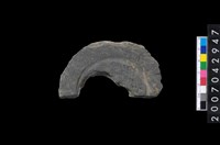 藏品(石環製作材料-中央帶啄孔與旋截痕打製圓板殘件)的圖片