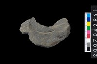 藏品(石環製作材料-中央帶啄孔與旋截痕打製圓板殘件)的圖片