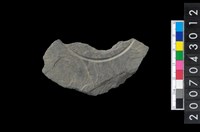 藏品(石環製作材料-中央帶啄孔與旋截痕打製圓板殘件)的圖片