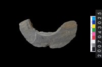 藏品(石環製作材料－中央帶啄孔與旋截痕打製圓板殘件)的圖片