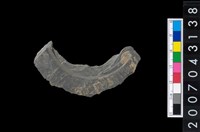 藏品(石環製作材料-中央帶啄孔與旋截痕打製圓板殘件)的圖片