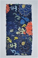 藏品(靛藍地纏枝蓮紋織金錦)的圖片