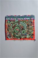 藏品(紅地鳥身飛龍紋衣袖繡片)的圖片