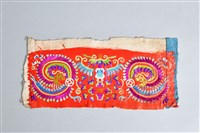 藏品(紅地宗廟葉龍紋衣袖繡片)的圖片
