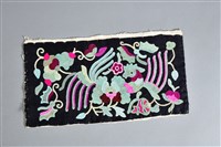 藏品(黑地花鳥紋衣袖繡片)的圖片