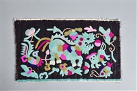 藏品(黑地麒麟魚鳥紋衣袖繡片)的圖片