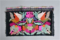 藏品(黑地花果紋衣袖繡片)的圖片