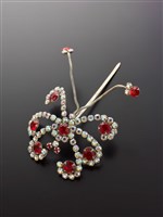 藏品(紅水鑽頭面-蝴蝶花簪)的圖片