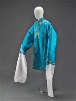 藏品(藍地彩繡花卉紋女褶子)的圖片