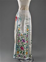 藏品(白地彩繡花蝶紋裙襖-裙)的圖片