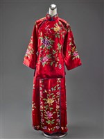 藏品(紅地彩繡花蝶紋裙襖)的圖片