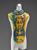 藏品(黃地藍繡龍褂-領衣)的圖片