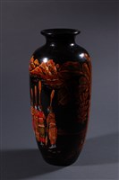 藏品(黑漆彩繪杵歌紋花瓶)的圖片