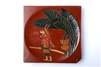 藏品(刻繪臺灣風物紋茶托-芭蕉與人)的圖片