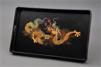 藏品(黑漆描金彩龍紋長方盤)的圖片