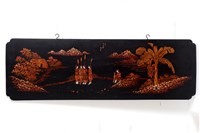 藏品(黑漆彩繪日月潭杵歌紋掛飾)的圖片