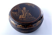 藏品(黑漆描金圓漆盒)的圖片