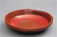 藏品(漢代彩繪流雲紋漆盤)的圖片