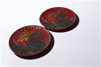 藏品(刻繪蘭花紋圓盤組)的圖片