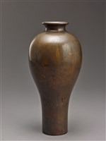 藏品(脫胎褐漆山水人物紋瓶)的圖片