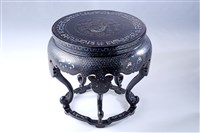 藏品(黑漆螺鈿家具小件組-5龍紋圓凳)的圖片