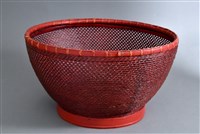 藏品(朱漆竹編置物籃)的圖片