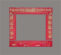 藏品(紅地盤金彩繡戲文人物紋繡品)的圖片