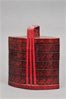 藏品(朱漆五橦扇形提盒)的圖片