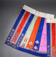 藏品(五色彩繡花蝶紋魚鱗百褶裙(右))的圖片